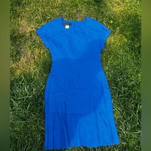 Vintage Donna Ricco Fit n Flare Royal Blue Knee Length Dress Size 6